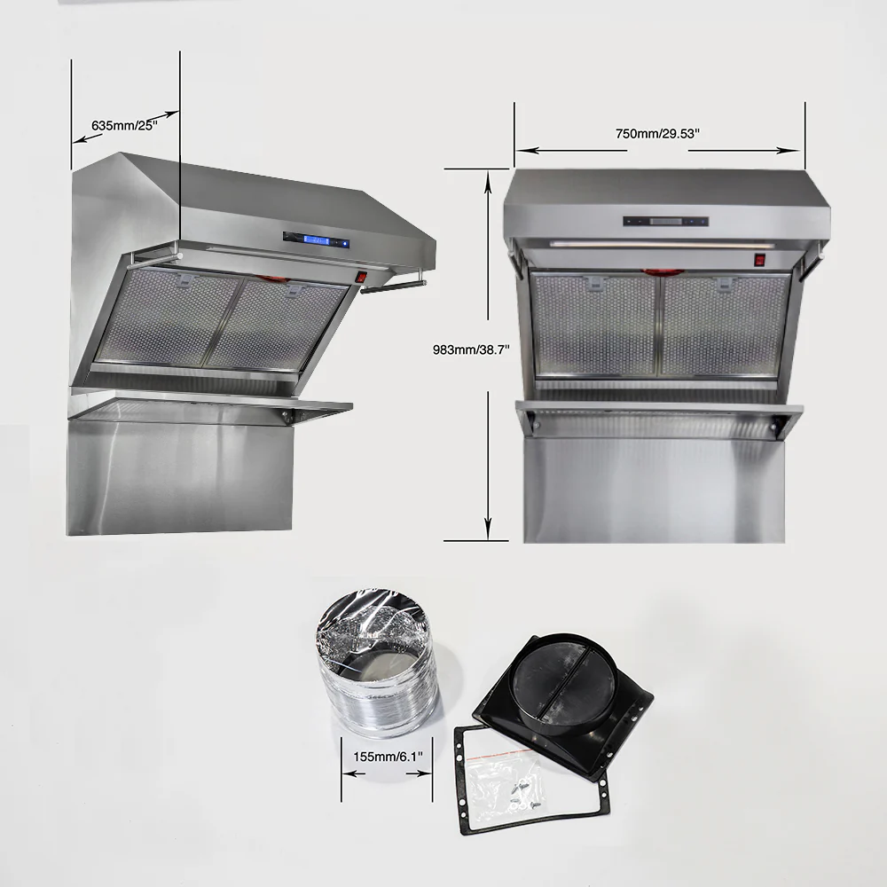 Forno Savona 30-Inch Wall Mount Range Hood, Hybrid Filters, Backsplash Included - Image 4