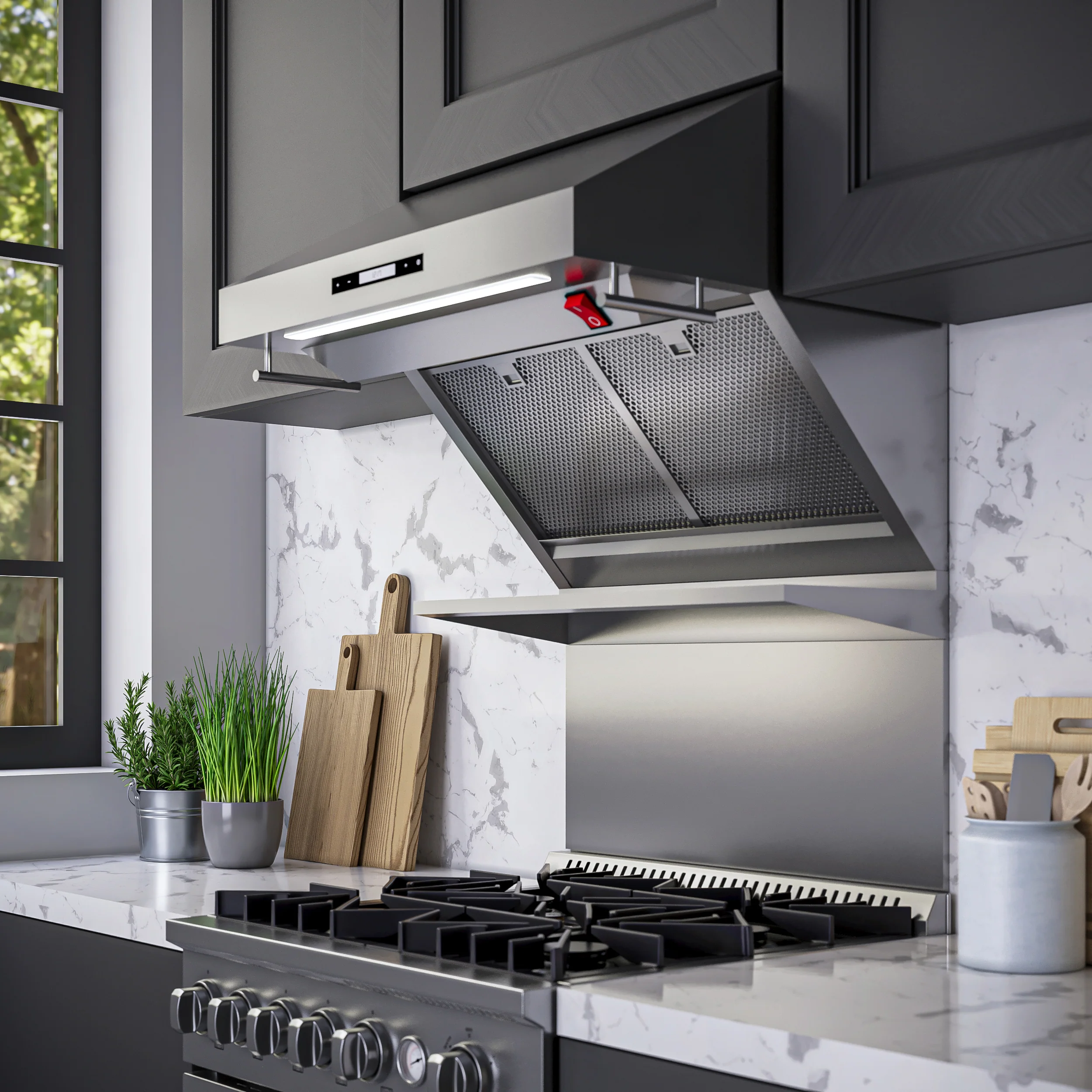 Forno Savona 30-Inch Wall Mount Range Hood, Hybrid Filters, Backsplash Included - Image 9
