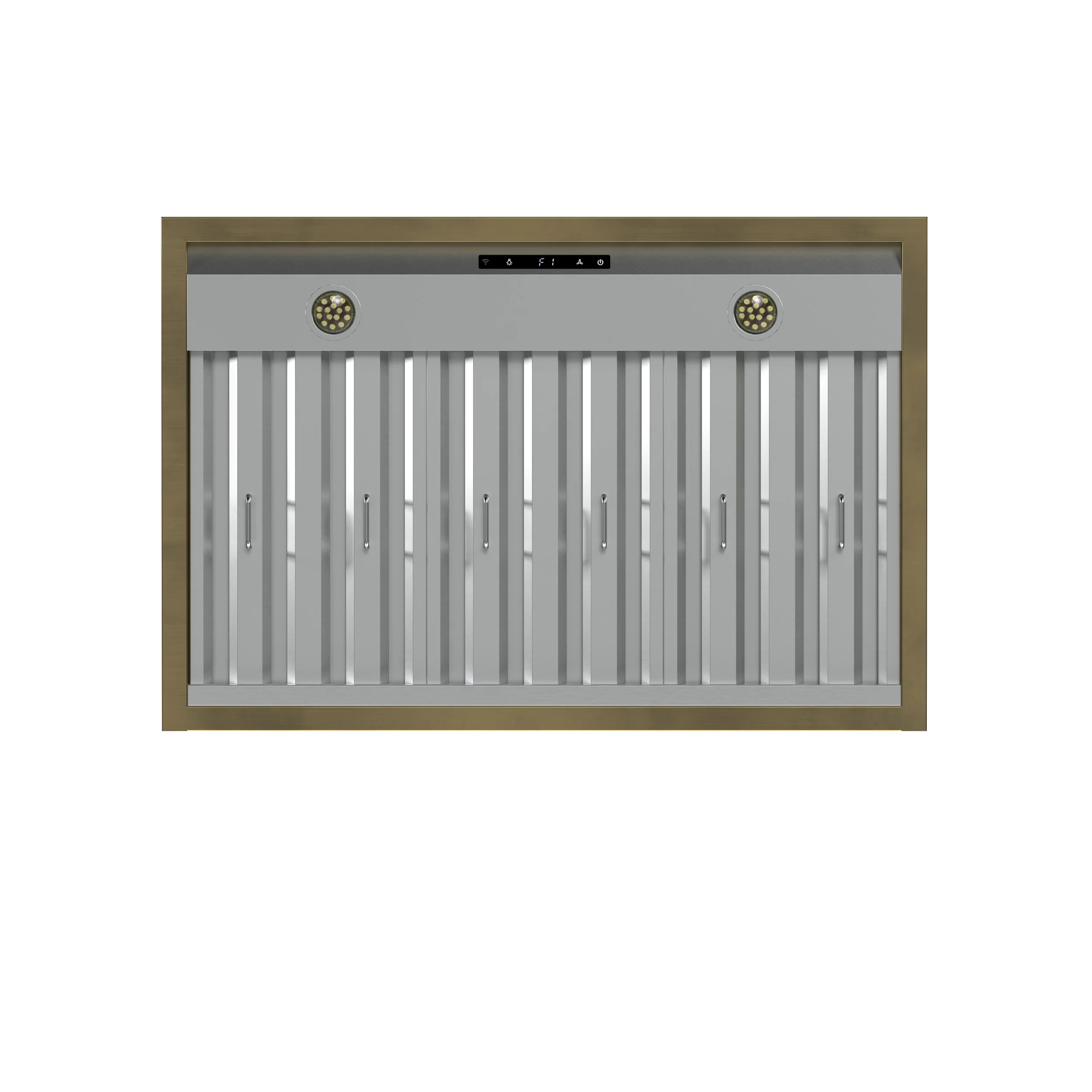Forno Vittorio 36-Inch Wall Mount Range Hood, White with Antique Brass Trim, 600 CFM Airflow, Dishwasher-Safe Baffle Filters, Remote Control, 3-Speed Fan, Bright LED Lighting. - Image 5