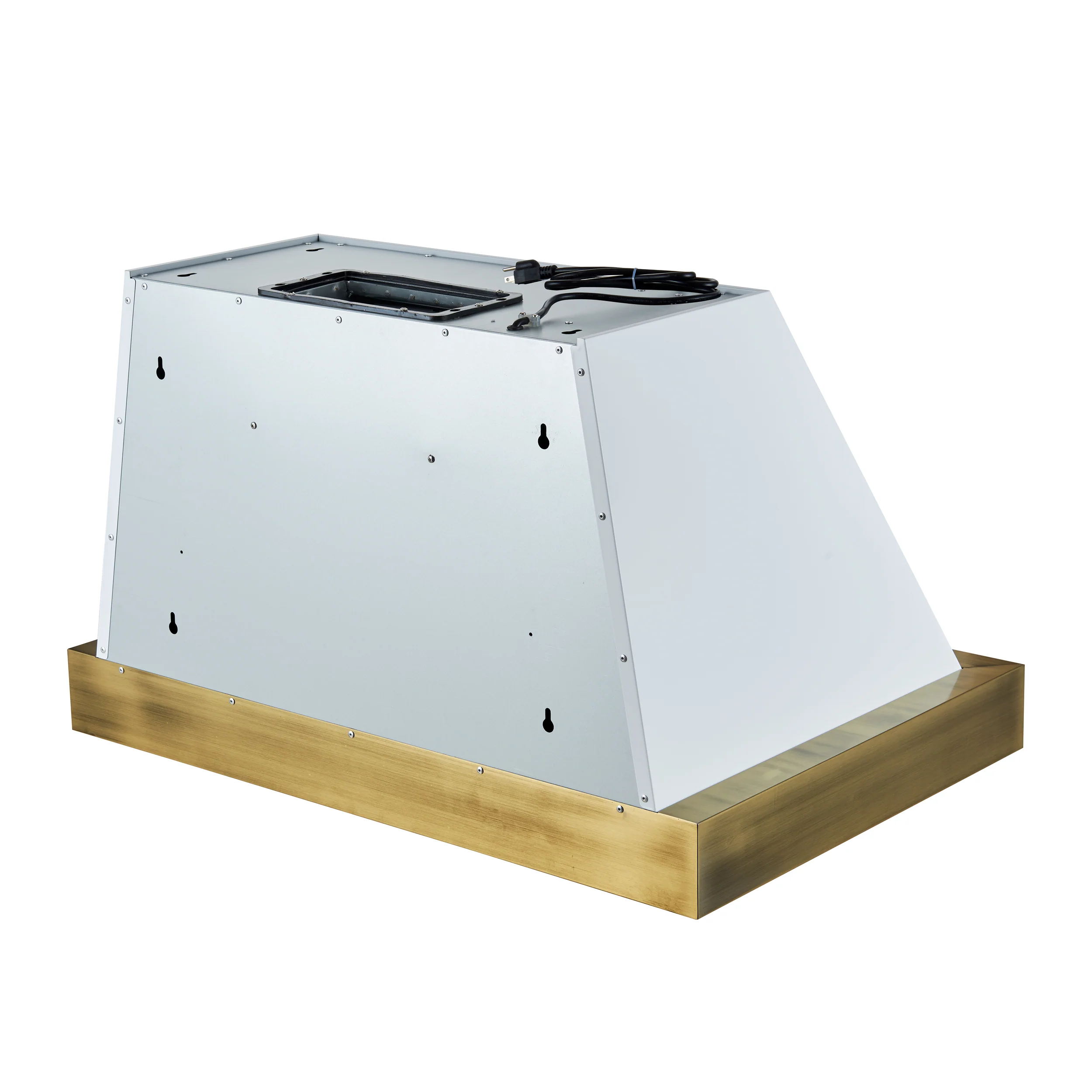 Forno Vittorio 36-Inch Wall Mount Range Hood, White with Antique Brass Trim, 600 CFM Airflow, Dishwasher-Safe Baffle Filters, Remote Control, 3-Speed Fan, Bright LED Lighting. - Image 9