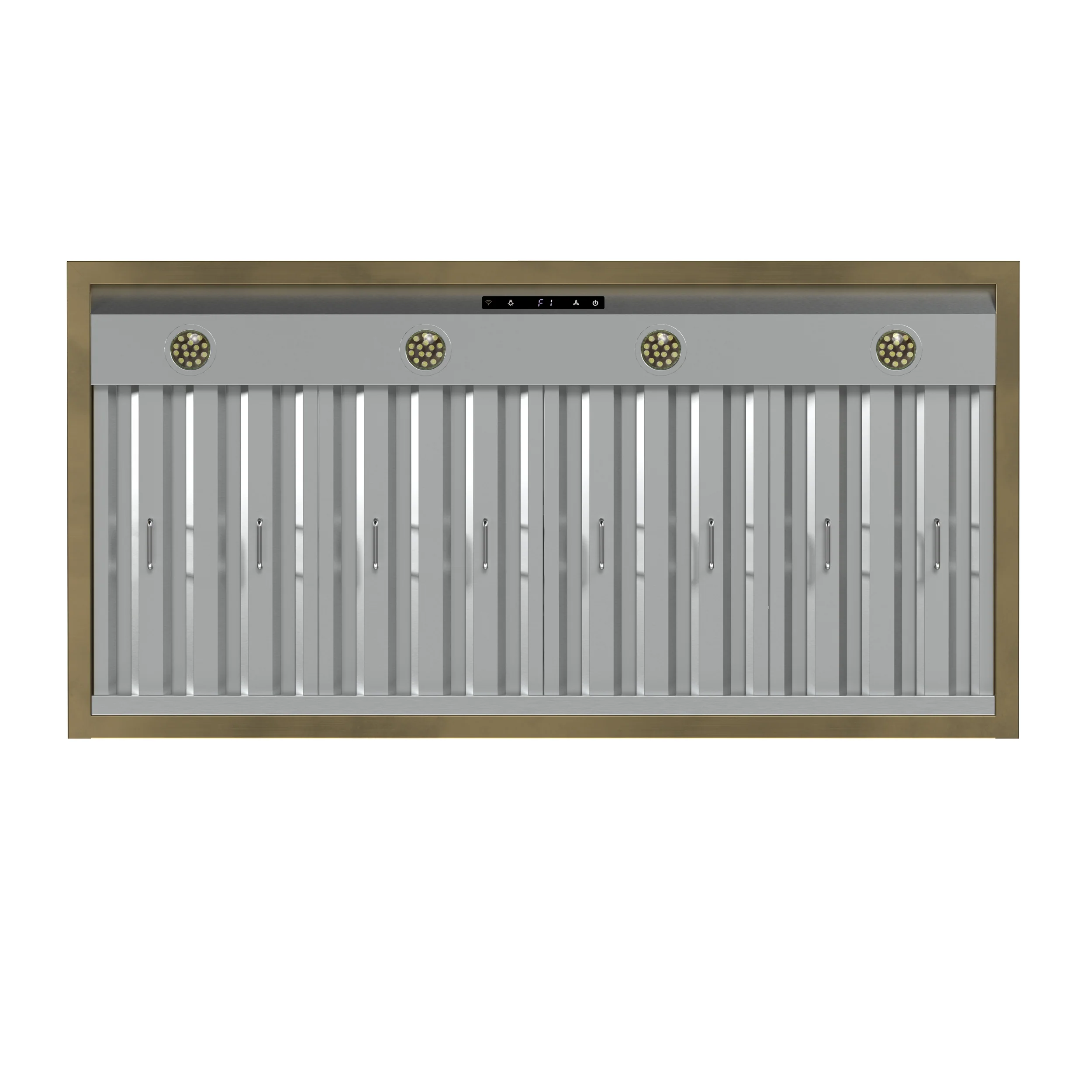 Forno Vittorio 48-Inch Wall Mount Range Hood, White with Antique Brass Trim, 600 CFM Airflow, Dishwasher-Safe Baffle Filters, Remote Control, 3-Speed Fan, Bright LED Lighting - Image 5
