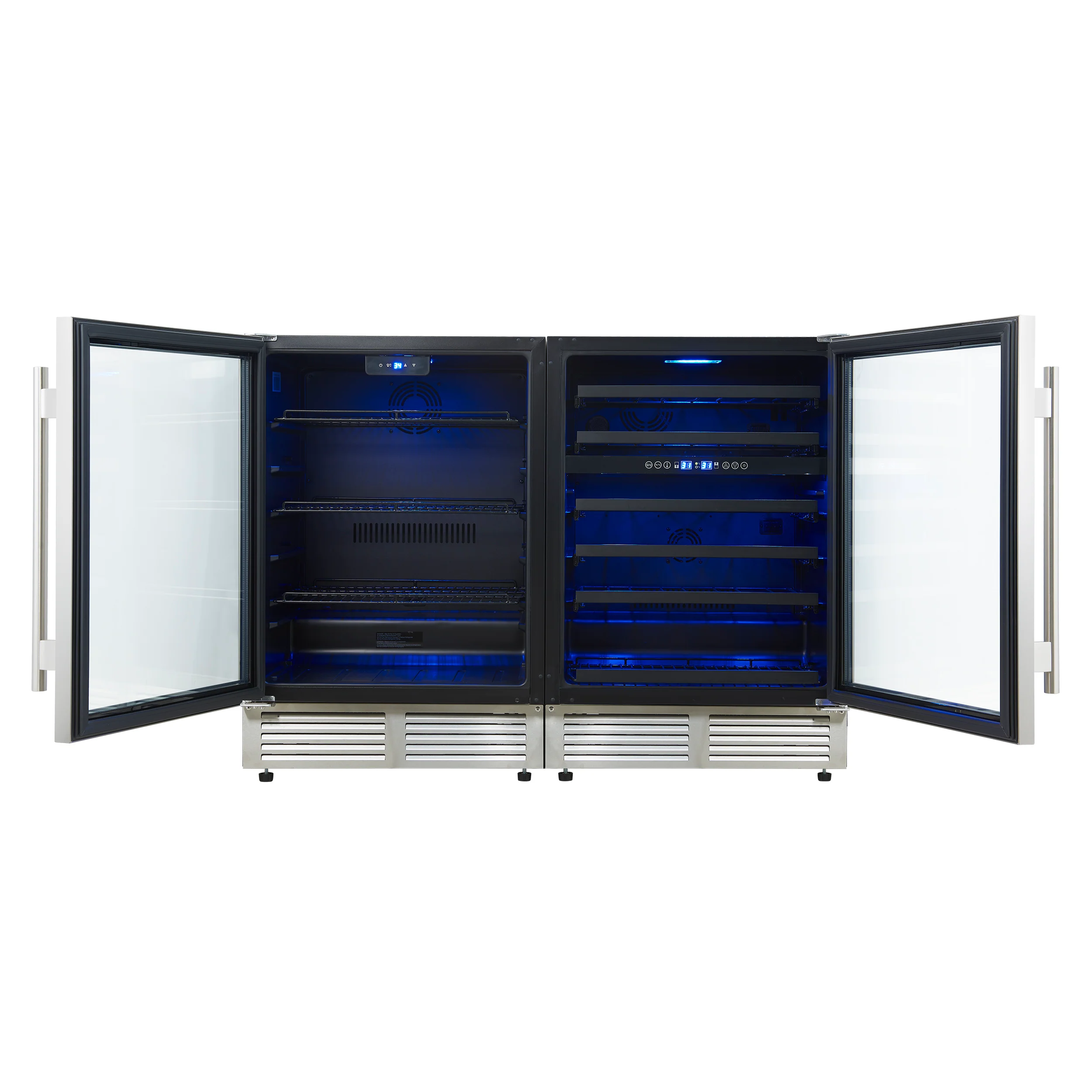 Gemello 48 Inch Side-by-Side Wine and Beverage Cooler in Stainless Steel, French Door, 9.6 cu. ft. - Image 2