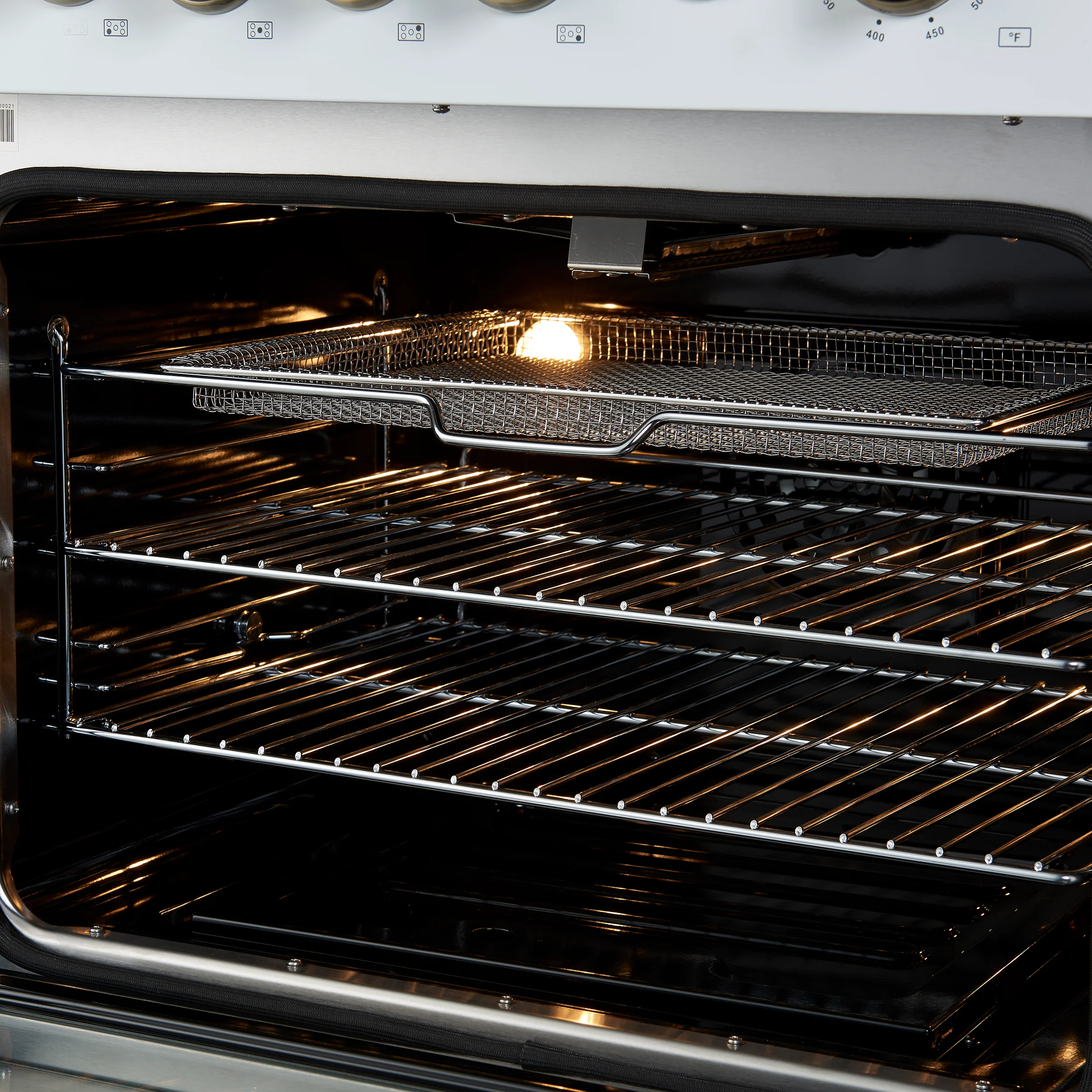 Giovanni 30-inch Gas Range White & Antique Brass Design, 5 Burners 67,000 BTU, 4.32 cu.ft. Convection Oven - Image 10
