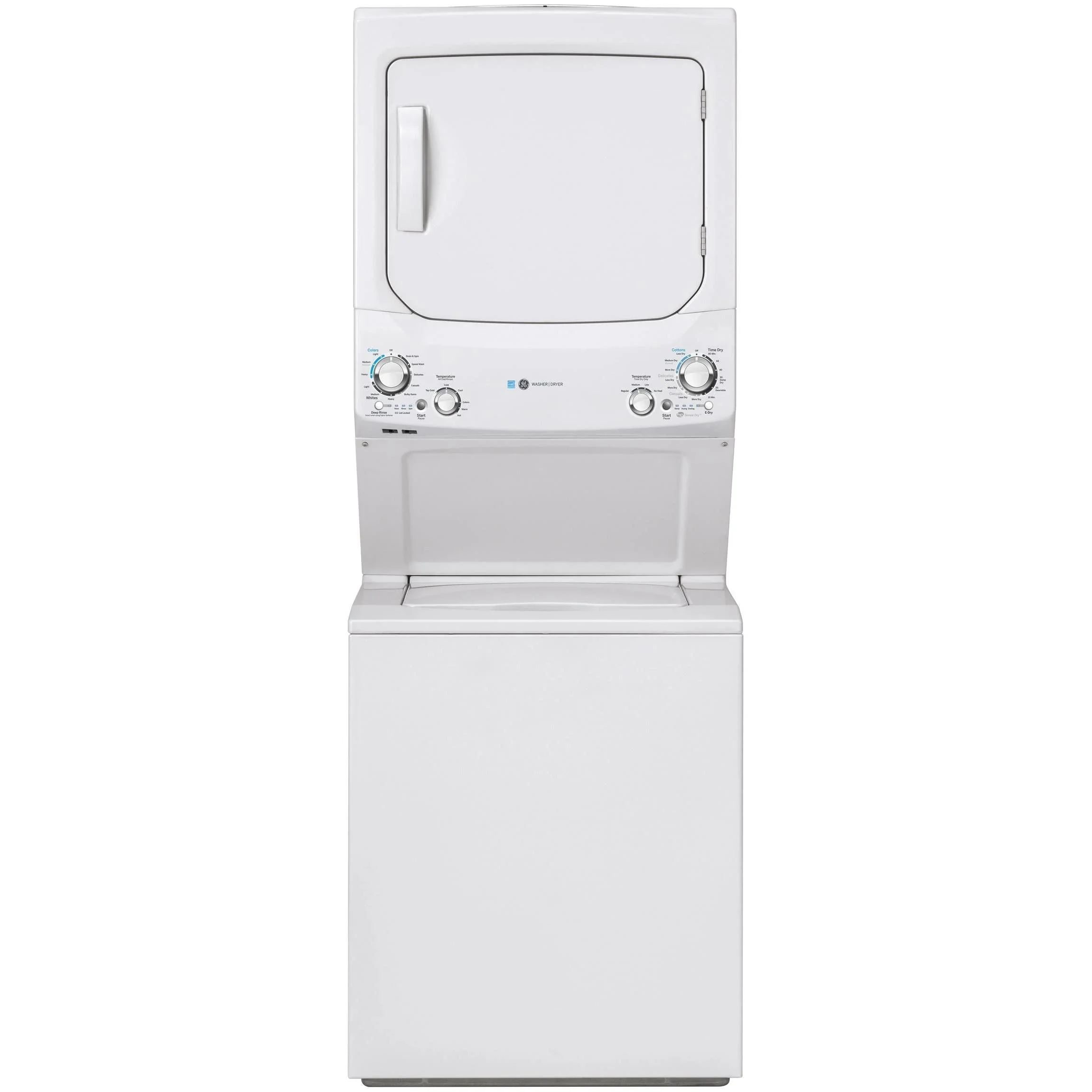 GUD27EEMNWW - LAUNDRY CENTERS - GE - Stacked Washer/Dryer - Electric - White - Open Box