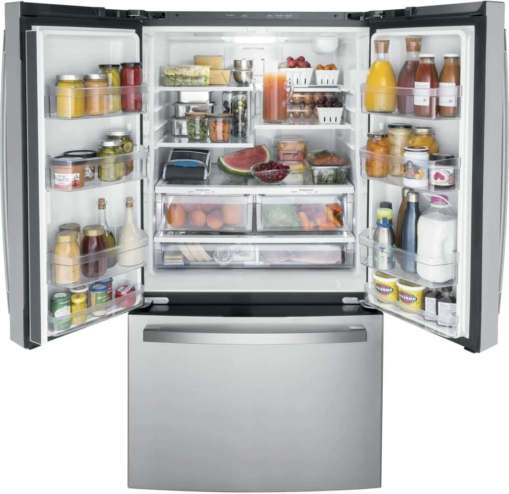 GWE22JYMFS - REFRIGERATORS - GE - French 3-Door - Stainless Steel - Open Box - Image 3