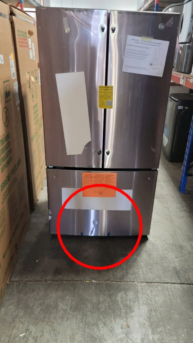 GWE22JYMFS - REFRIGERATORS - GE - French 3-Door - Stainless Steel - Open Box - Image 3