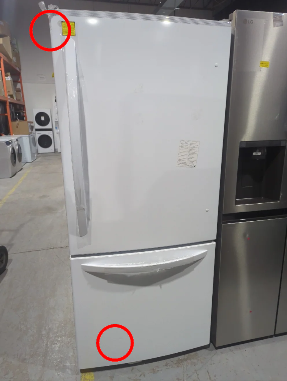 LRDNS2200W - REFRIGERATORS - LG - Bottom Freezer - White - Open Box - Image 4