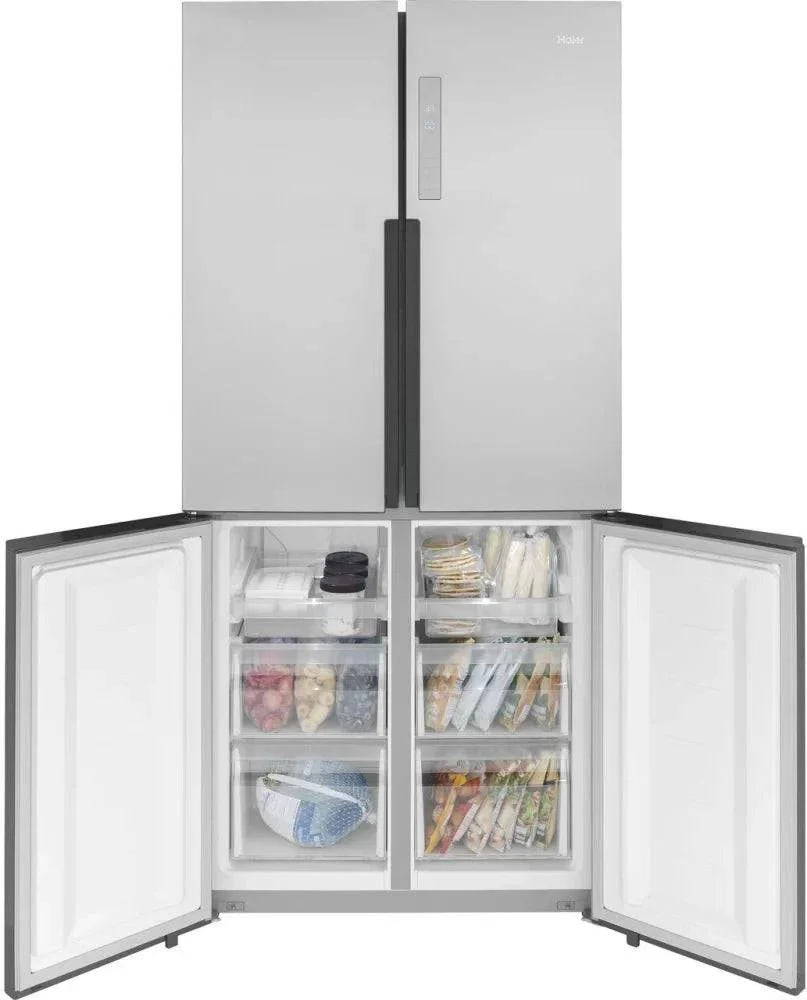 QHE16HYPFS - REFRIGERATORS - Haier - French 4-Door - Stainless Steel - Open Box - Image 6
