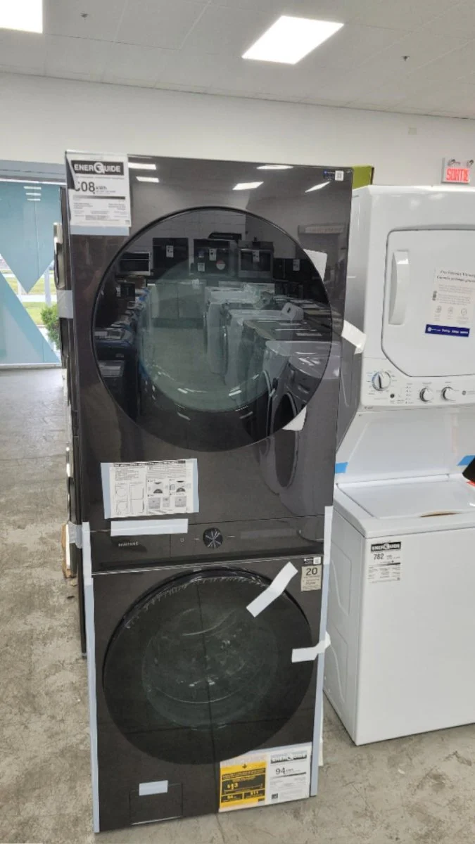 WH46DBH100EV - LAUNDRY CENTERS - Samsung - Stacked Washer/Dryer - Electric - Black Stainless Steel - Open Box - Image 5