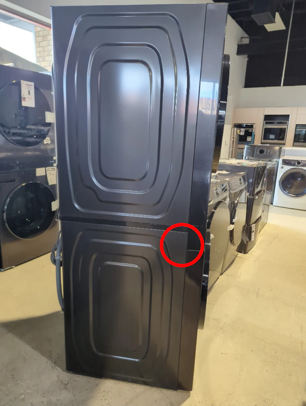 WH46DBH100EV - LAUNDRY CENTERS - Samsung - Stacked Washer/Dryer - Electric - Black Stainless Steel - Open Box - Image 4