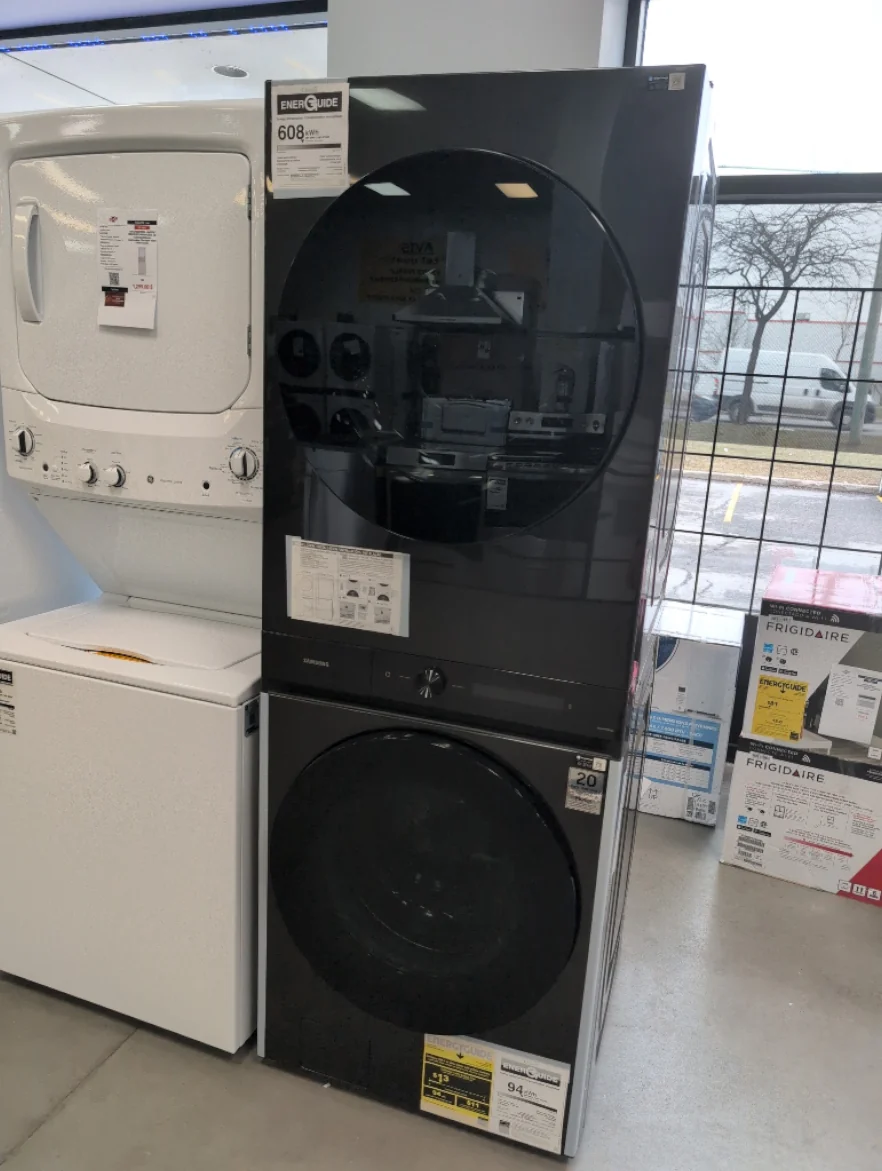 WH46DBH100EV - LAUNDRY CENTERS - Samsung - Stacked Washer/Dryer - Electric - Black Stainless Steel - Open Box - Image 2
