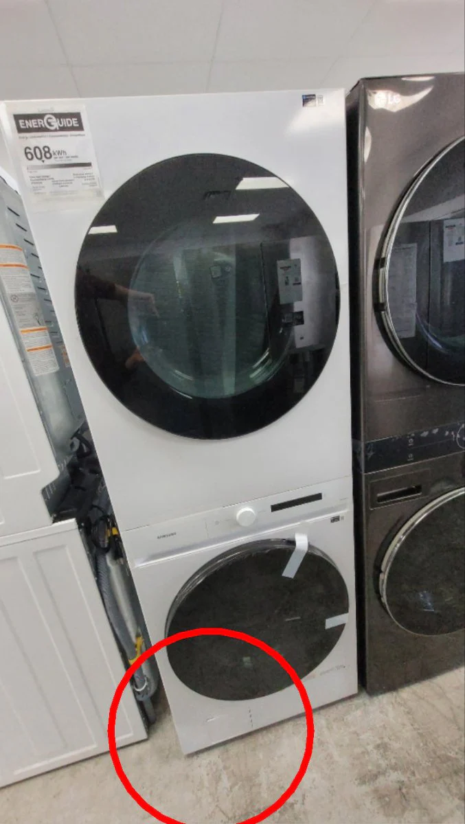 WH46DBH100EW - LAUNDRY CENTERS - Samsung - Stacked Washer/Dryer - Electric - White - Open Box - Image 2