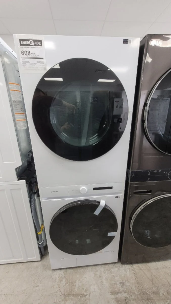 WH46DBH100EW - LAUNDRY CENTERS - Samsung - Stacked Washer/Dryer - Electric - White - Open Box - Image 3