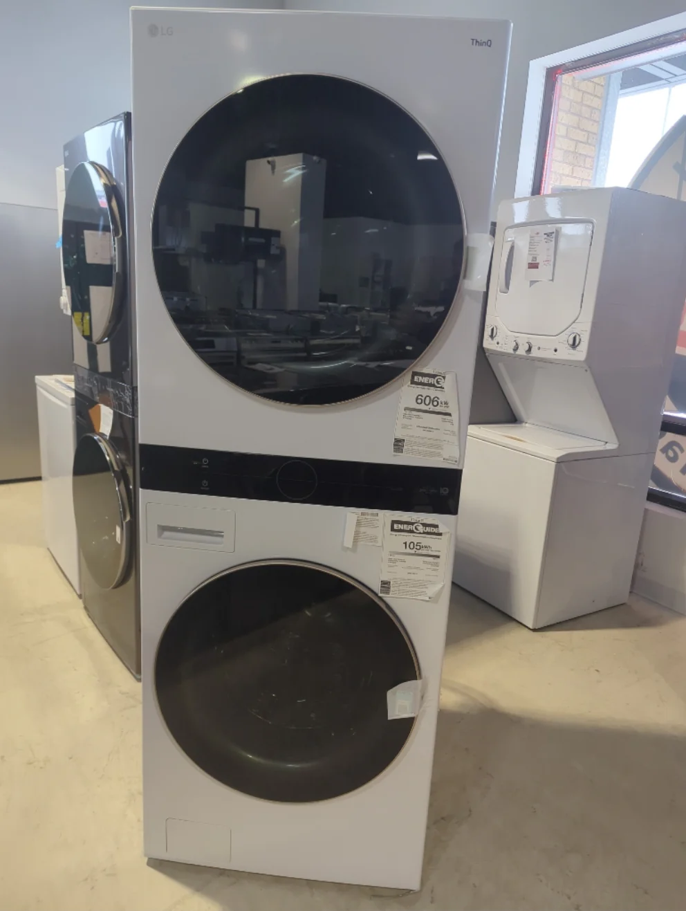 WKE100HWA - LAUNDRY CENTERS - LG - Stacked Washer/Dryer - Electric - White - Open Box - Image 2