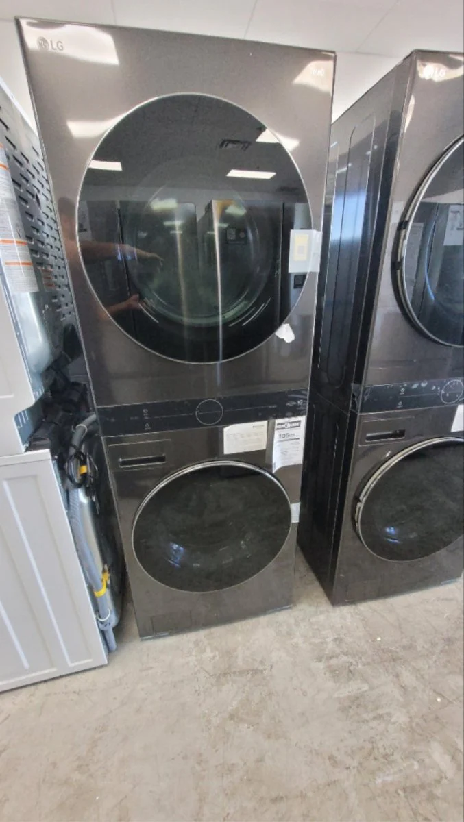 WKEX200HBA - LAUNDRY CENTERS - LG - Stacked Washer/Dryer - Electric - Black Stainless Steel - Open Box - Image 2