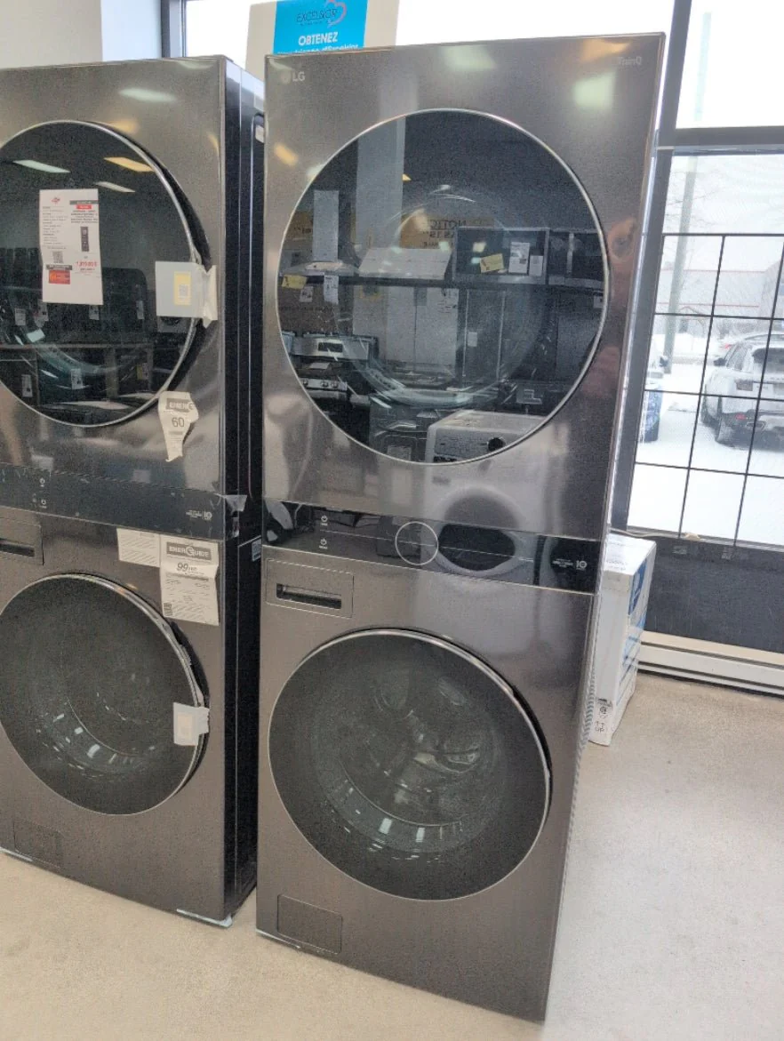 WKEX200HBA - LAUNDRY CENTERS - LG - Stacked Washer/Dryer - Electric - Black Stainless Steel - Open Box - Image 2