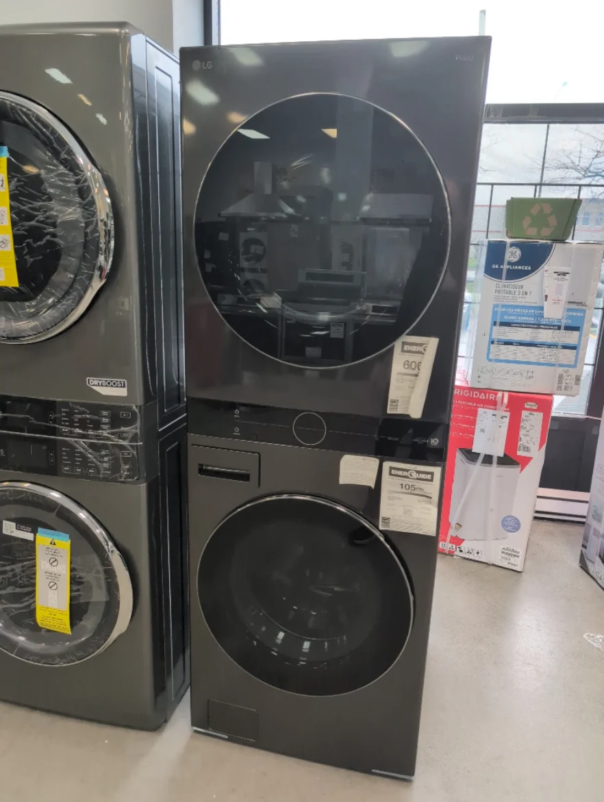 WKEX200HBA - LAUNDRY CENTERS - LG - Stacked Washer/Dryer - Electric - Black Stainless Steel - Open Box - Image 2