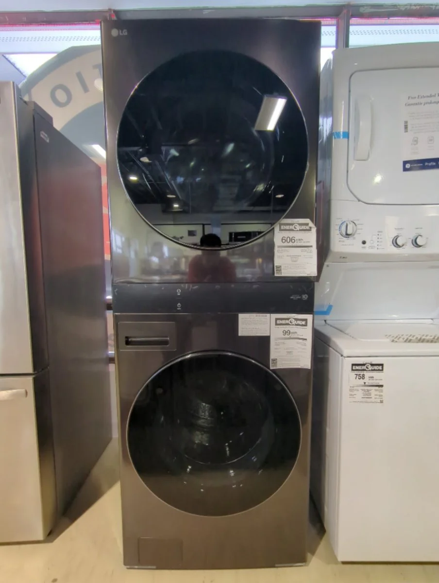WKEX300HBA - LAUNDRY CENTERS - LG - Stacked Washer/Dryer - Electric - Black Stainless Steel - Open Box - Image 2