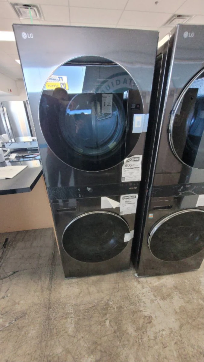 WKEX300HBA - LAUNDRY CENTERS - LG - Stacked Washer/Dryer - Electric - Black Stainless Steel - Open Box - Image 2