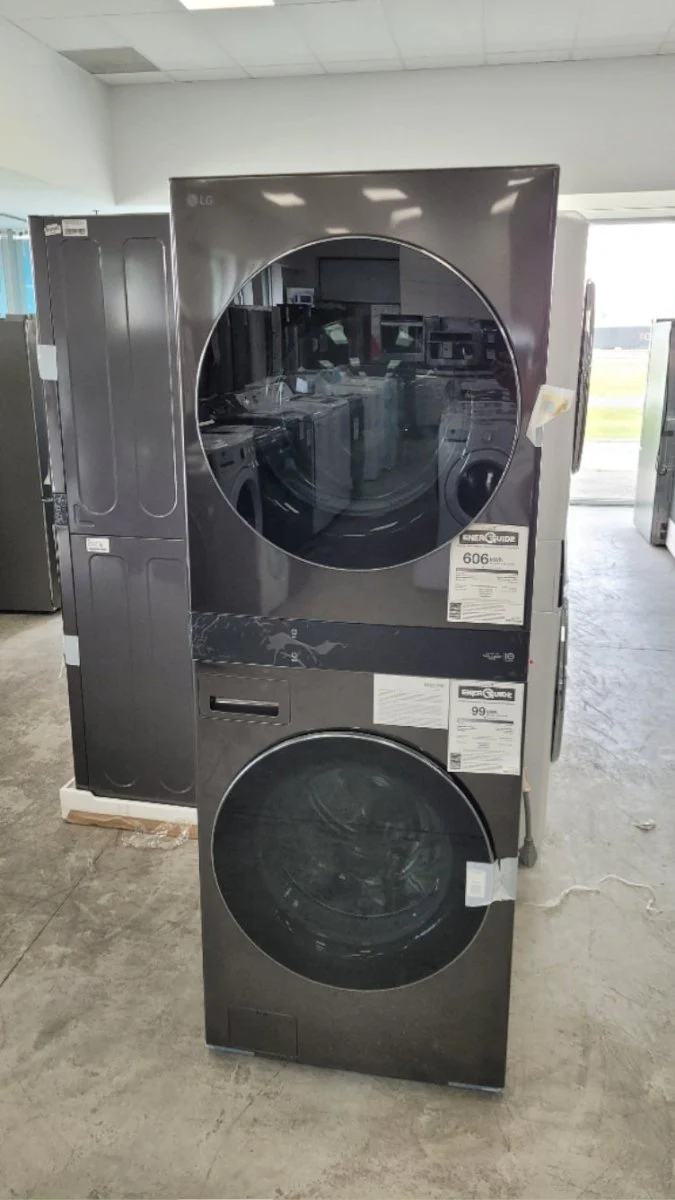 WKEX300HBA - LAUNDRY CENTERS - LG - Stacked Washer/Dryer - Electric - Black Stainless Steel - Open Box - Image 2