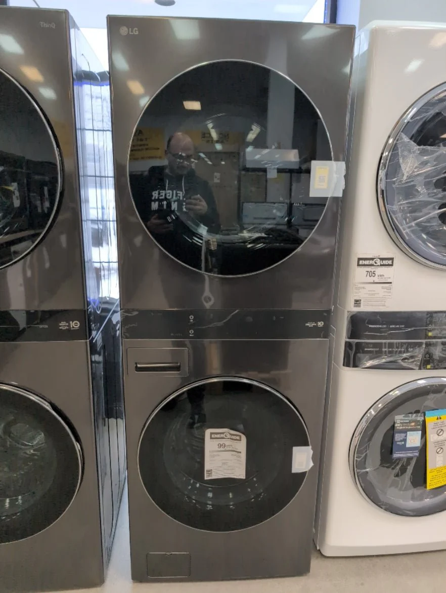 WKEX300HBA - LAUNDRY CENTERS - LG - Stacked Washer/Dryer - Electric - Black Stainless Steel - Open Box - Image 2