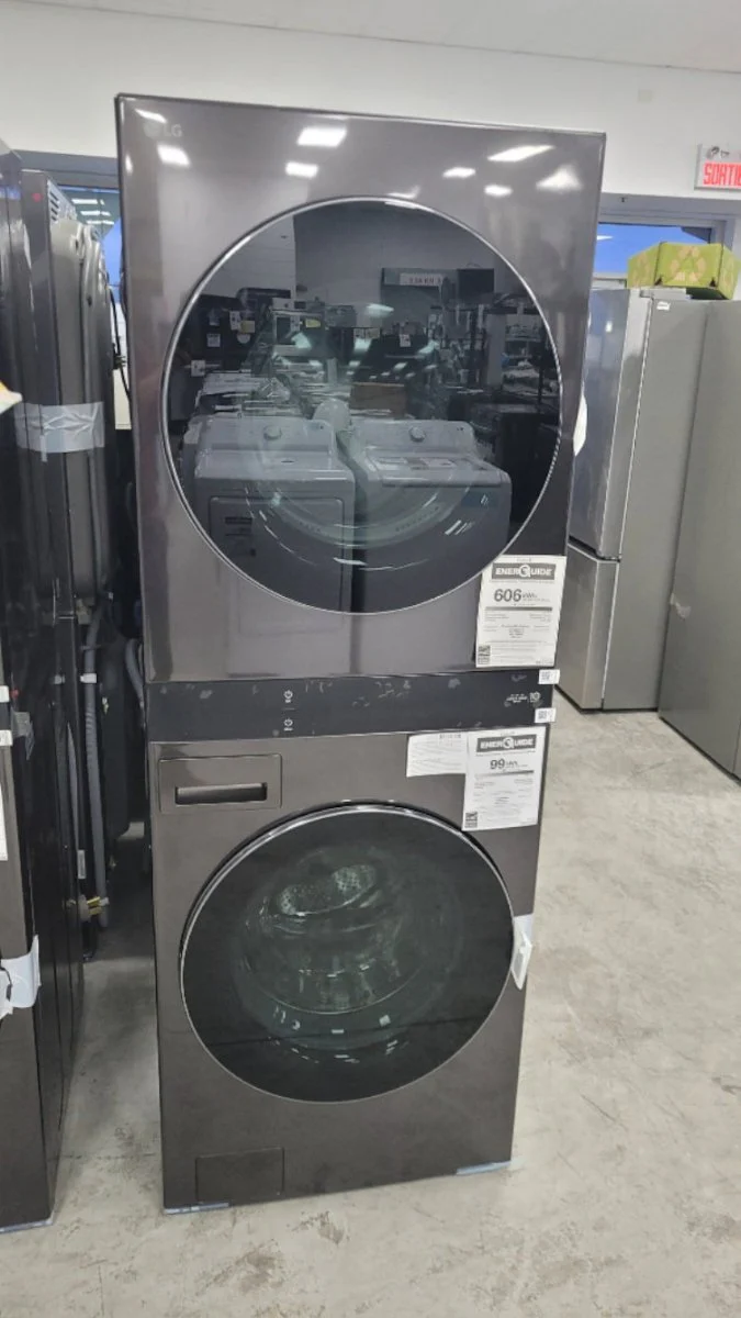 WKEX300HBA - LAUNDRY CENTERS - LG - Stacked Washer/Dryer - Electric - Black Stainless Steel - Open Box - Image 2