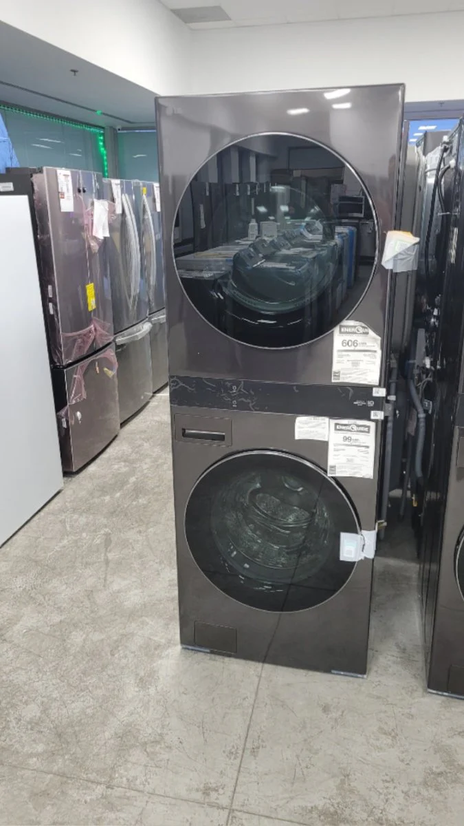 WKEX300HBA - LAUNDRY CENTERS - LG - Stacked Washer/Dryer - Electric - Black Stainless Steel - Open Box - Image 2
