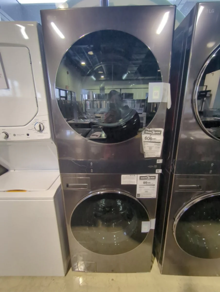 WKEX300HBA - LAUNDRY CENTERS - LG - Stacked Washer/Dryer - Electric - Black Stainless Steel - Open Box - Image 2