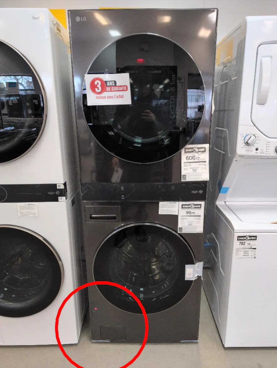 WKEX300HBA - LAUNDRY CENTERS - LG - Stacked Washer/Dryer - Electric - Black Stainless Steel - Open Box - Image 3