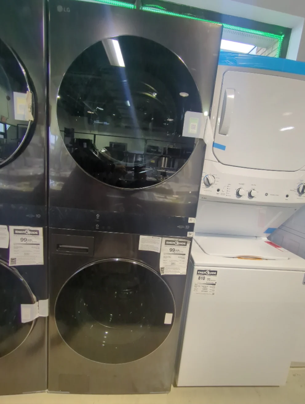 WKEX300HBA - LAUNDRY CENTERS - LG - Stacked Washer/Dryer - Electric - Black Stainless Steel - Open Box - Image 2