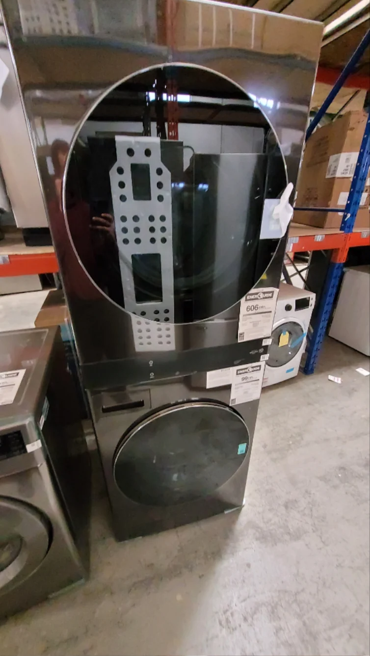 WKEX300HBA - LAUNDRY CENTERS - LG - Stacked Washer/Dryer - Electric - Black Stainless Steel - Open Box - Image 2