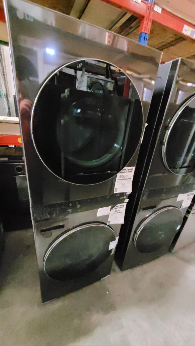 WKEX300HBA - LAUNDRY CENTERS - LG - Stacked Washer/Dryer - Electric - Black Stainless Steel - Open Box - Image 2