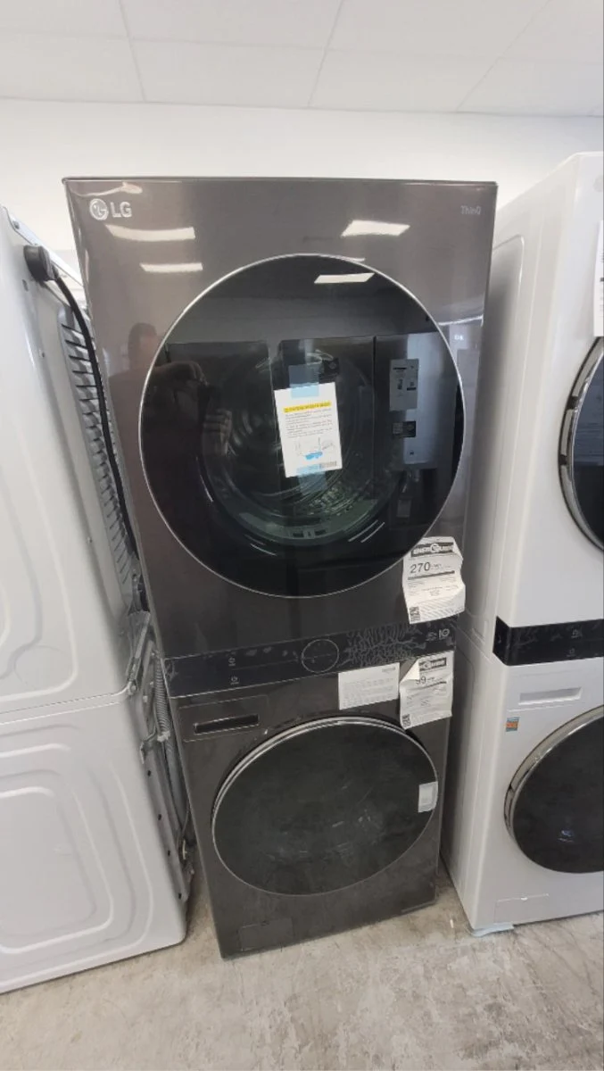 WKHC252HBA - LAUNDRY CENTERS - LG - Stacked Washer/Dryer - Electric - Black Stainless Steel - Open Box - Image 2
