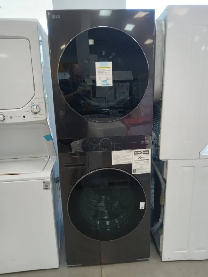 WKHC252HBA - LAUNDRY CENTERS - LG - Stacked Washer/Dryer - Electric - Black Stainless Steel - Open Box - Image 2