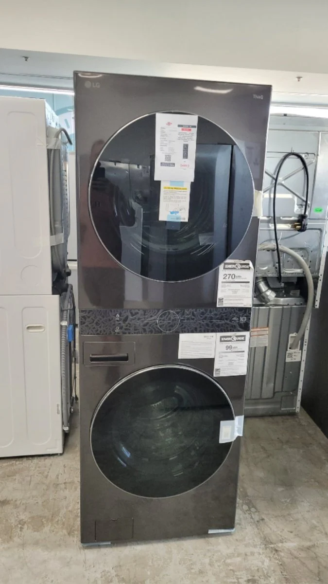 WKHC252HBA - LAUNDRY CENTERS - LG - Stacked Washer/Dryer - Electric - Black Stainless Steel - Open Box - Image 2