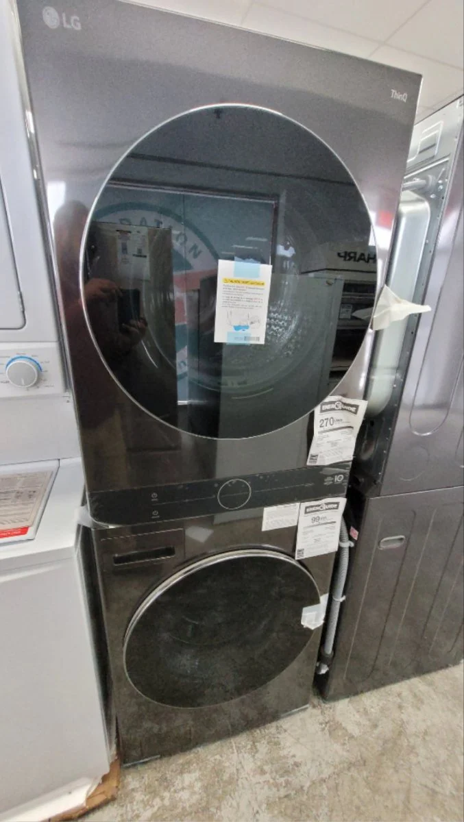 WKHC252HBA - LAUNDRY CENTERS - LG - Stacked Washer/Dryer - Electric - Black Stainless Steel - Open Box - Image 2