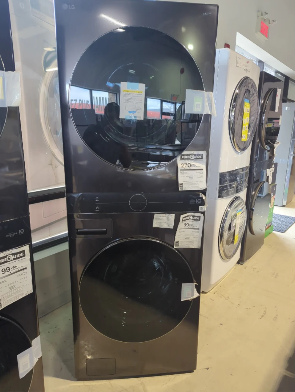 WKHC252HBA - LAUNDRY CENTERS - LG - Stacked Washer/Dryer - Electric - Black Stainless Steel - Open Box - Image 2
