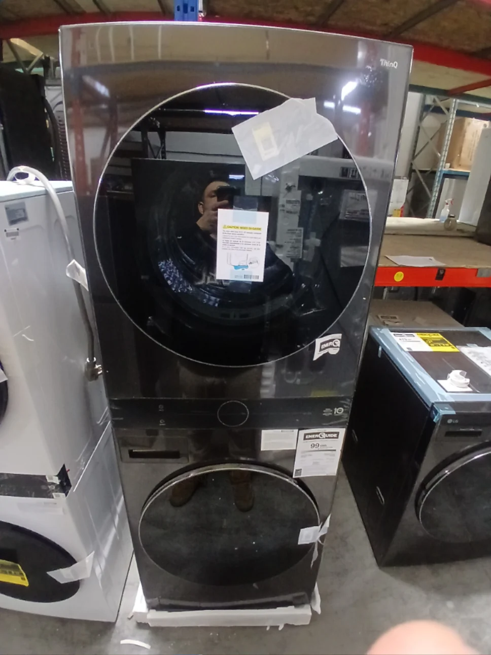 WKHC252HBA - LAUNDRY CENTERS - LG - Stacked Washer/Dryer - Electric - Black Stainless Steel - Open Box - Image 2