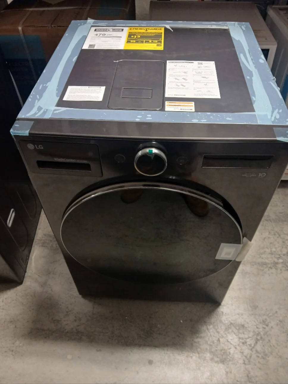 WM6998HBA - LAUNDRY CENTERS - LG - All-In-One - Electric - Black Stainless Steel - Open Box - Image 2